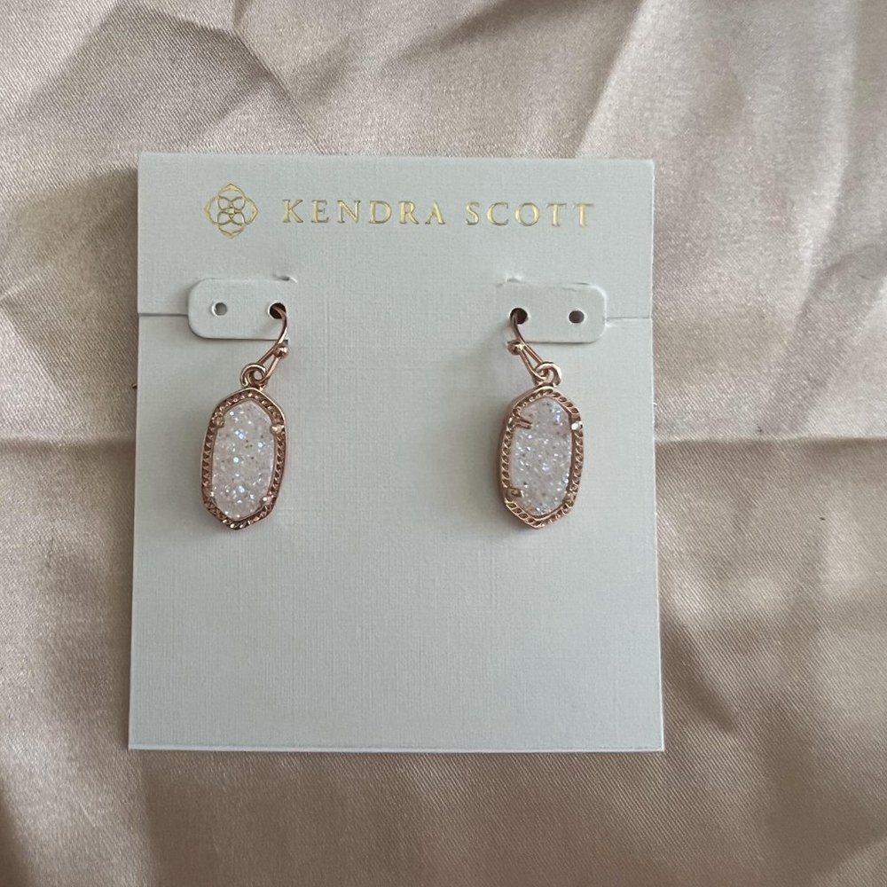 Kendra Scott Lee Rose Gold Druzy earrings - Picture 2 of 6